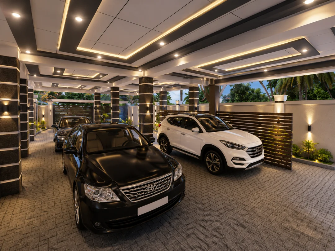 Covered ground-floor parking design for Kololo apartment development - Aura Build Ltd